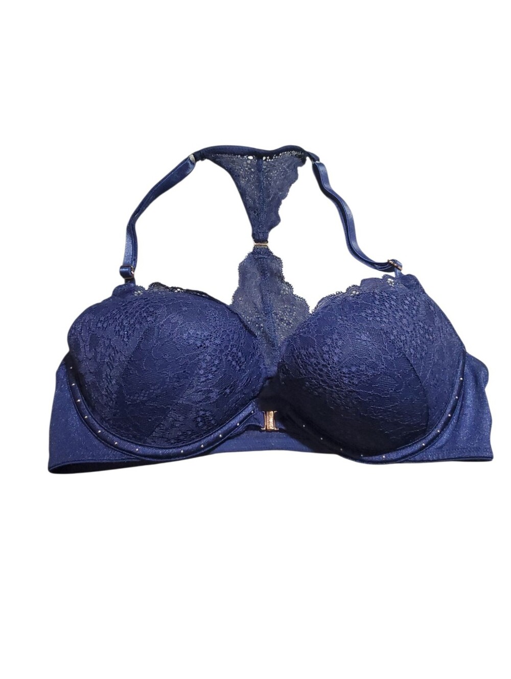 Victorias Secret Blue Lace Racerback Bra